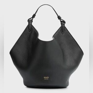 Khaite Black Leather Mini Lotus Bag